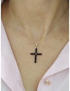 COLLANE UNISEX - Collana Catena 50 Croce Uomo Donna Oro Giallo Bianco 18 kt Carati Ct 750 2,75 Gr