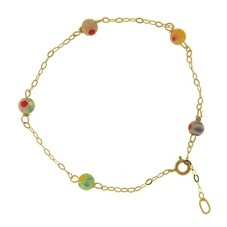 Bracciale Braccialetto Bambina  16,0 Cm Oro Giallo 18 Kt Carati Ct 750 0,75 Gr