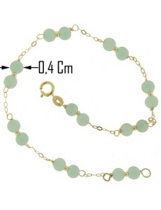 Bracciale Braccialetto Amazonite Donna Oro Giallo 18 Kt Carati Ct 750