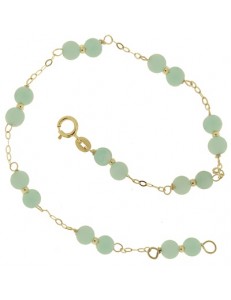 Bracciale Braccialetto Amazonite Donna Oro Giallo 18 Kt Carati Ct 750