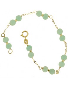 Bracciale Braccialetto Amazonite Donna Oro Giallo 18 Kt Carati Ct 750