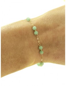 Bracciale Braccialetto Amazonite Donna Oro Giallo 18 Kt Carati Ct 750