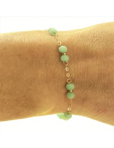 Bracciale Braccialetto Amazonite Donna Oro Giallo 18 Kt Carati Ct 750