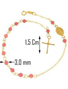 Bracciale Braccialetto Rosario Donna Oro Giallo 18 Kt Carati Ct 750