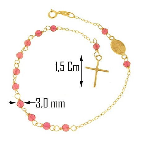 Bracciale Braccialetto Rosario Donna Oro Giallo 18 Kt Carati Ct 750