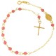 Bracciale Braccialetto Rosario Donna Oro Giallo 18 Kt Carati Ct 750