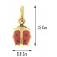 COLLANE ORO GIALLO - Collana Catenina Pendente Coccinella Donna Oro Giallo 18 Kt Carati Ct 750 1,10Gr