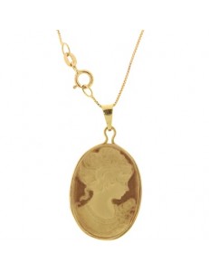 COLLANA CAMMEO 01 -  Donna Oro Giallo 18 Kt Carati Ct 750