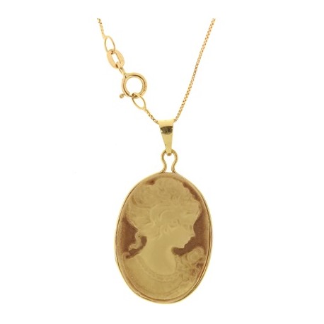 COLLANA CAMMEO 01 -  Donna Oro Giallo 18 Kt Carati Ct 750