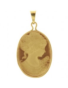 PENDENTE CAMMEO 01 - Donna Oro Giallo 18 Kt Carati Ct 750 