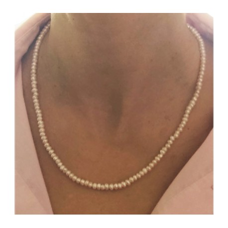 Collana Girocollo Perle Donna Oro Giallo 18 Kt Carati Ct 750