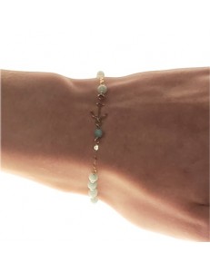 Bracciale Braccialetto Bimbo Bambino Amazonite Oro Giallo 18 Kt Carati Ct 750