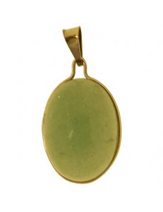 PENDENTE AGATA VERDE - Donna  Oro Giallo 18 Kt Carati Ct 750