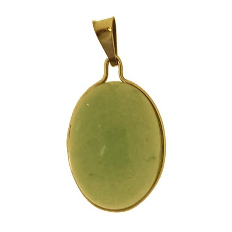 PENDENTE AGATA VERDE - Donna  Oro Giallo 18 Kt Carati Ct 750