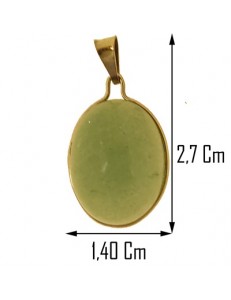 PENDENTE AGATA VERDE - Donna  Oro Giallo 18 Kt Carati Ct 750