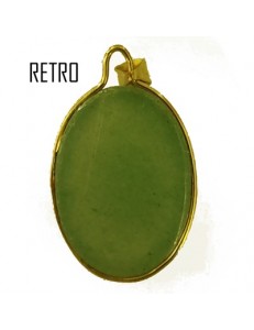 PENDENTE AGATA VERDE - Donna  Oro Giallo 18 Kt Carati Ct 750