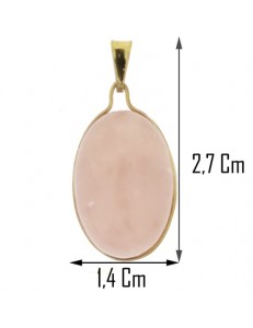 Ciondolo Pendente Quarzo Rosa Donna  Oro Giallo 18 Kt Carati Ct 750 3,10 Gr