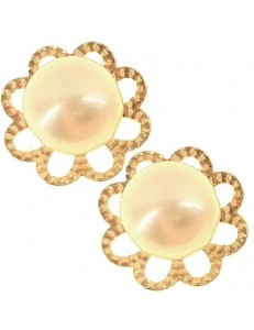 Orecchini Perle Donna Oro Giallo 18 Kt Carati Ct 750 1,35 Gr