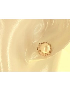 ORECCHINI ORO GIALLO - Orecchini Perle Donna Oro Giallo 18 Kt Carati Ct 750 1,35 Gr