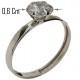 ANELLI ORO BIANCO - Anello Donna Ragazza Solitario Oro Bianco 18 kt Carati Ct 750 1,05 Gr Zircone