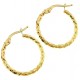 ORECCHINI CERCHIO GIALLI - Orecchini Torchon Donna Cerchio Cerchi Oro Giallo 18 kt Carati Ct 750 1,45 Gr