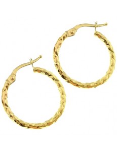 ORECCHINI CERCHIO GIALLI - Orecchini Torchon Donna Cerchio Cerchi Oro Giallo 18 kt Carati Ct 750 1,45 Gr