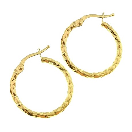 ORECCHINI CERCHIO GIALLI - Orecchini Torchon Donna Cerchio Cerchi Oro Giallo 18 kt Carati Ct 750 1,45 Gr