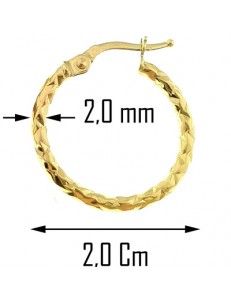 ORECCHINI CERCHIO GIALLI - Orecchini Torchon Donna Cerchio Cerchi Oro Giallo 18 kt Carati Ct 750 1,45 Gr