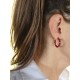 ORECCHINI CERCHIO CORALLO - Donna Oro Giallo 18 Kt Carati Ct 750