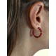 ORECCHINI CERCHIO CORALLO - Donna Oro Giallo 18 Kt Carati Ct 750