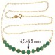 Collana Catenina Turchese  Girocollo Oro Giallo 18 Kt Carati Ct 750 2,50 Gr  Donna 47Cm