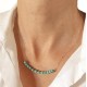 Collana Catenina Turchese  Girocollo Oro Giallo 18 Kt Carati Ct 750 2,50 Gr  Donna 47Cm