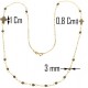 Collana Catena 50 Cm Rosario Uomo Donna Oro Giallo 18 KT Carati Ct 750 2,7 gr