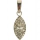 Ciondolo Pendente Donna Ragazza Oro Bianco 18 Kt Carati Ct 750 0,40 Gr Goccia