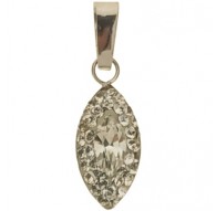 Ciondolo Pendente Donna Ragazza Oro Bianco 18 Kt Carati Ct 750 0,40 Gr Goccia