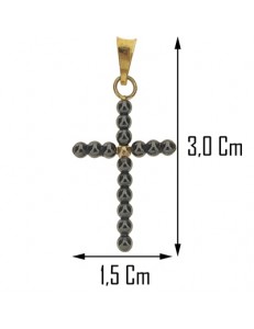 Collana Catenina 45 cm Croce Uomo Donna Oro Giallo 18 kt Carati Ct 750 1,40 Gr