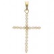 Ciondolo Pendente Croce Perle Donna Oro Giallo  18 Kt Carati 750 0,55 Gr