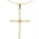 Ciondolo Pendente Croce Perle Donna Oro Giallo  18 Kt Carati 750 0,55 Gr