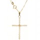 Collana Catenina Pendente Croce Perle Uomo Donna Oro Giallo 18 kt Carati Ct 750