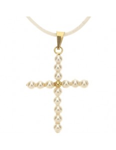 Collana Laccio Pendente Perle  Donna Oro Giallo 18 kt Carati 750  0,95 Gr