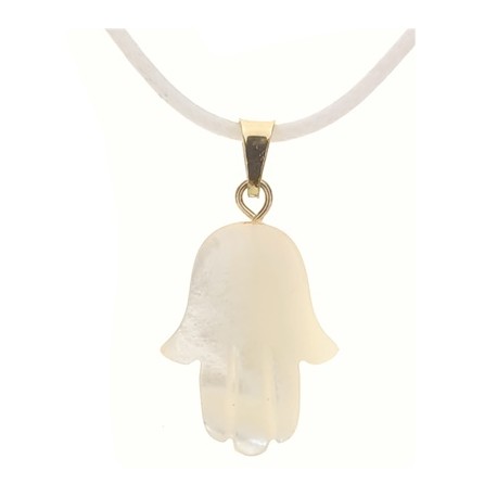 Collana Laccio Pendente Mano Fatima Donna Oro Giallo 18 kt Carati 750  1,40 Gr