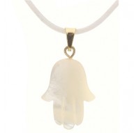 Collana Laccio Pendente Mano Fatima Donna Oro Giallo 18 kt Carati 750  1,40 Gr