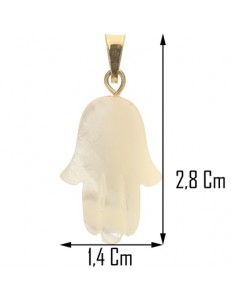 Collana Laccio Pendente Mano Fatima Donna Oro Giallo 18 kt Carati 750  1,40 Gr