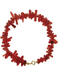Bracciale Braccialetto Donna Corallo Rosso Oro Giallo 18 Kt Carati Ct 750 12 Gr