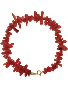 Bracciale Braccialetto Donna Corallo Rosso Oro Giallo 18 Kt Carati Ct 750 12 Gr