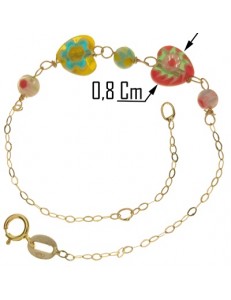 BRACCIALE BIMBA CUORE - Bimba Neonata Oro Giallo 18 Kt Carati Ct 750