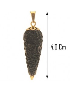 FOTO BUSTO COLLANA CORNETTO NERO - Corno  Donna Oro Giallo 18 Kt Carati Ct 750