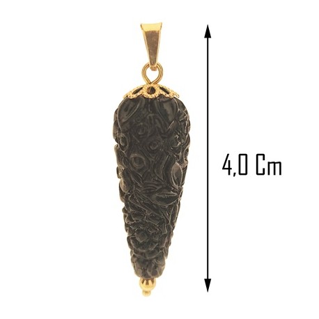 FOTO BUSTO COLLANA CORNETTO NERO - Corno  Donna Oro Giallo 18 Kt Carati Ct 750