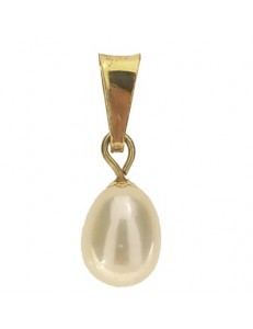 Ciondolo Pendente Perla Goccia Uomo Donna Oro Giallo 18 Kt Carati Ct 750 0,60Gr