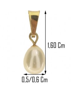 COLLANA PERLA GOCCIA - Donna Oro Giallo 18 Kt Carati Ct 750 